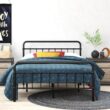 Zinus King Black Metal Platform Bed with Headboard