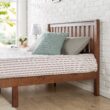 Zinus Queen Antique Espresso Wood Platform Bed with Headboard