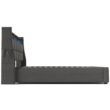GZMR Full Gray Platform Bed Storage with Headboard