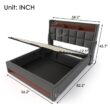 GZMR Full Gray Platform Bed Storage with Headboard