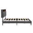 GZMR King Dark Gray Bed Frame Storage with Headboard