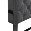 GZMR King Dark Gray Bed Frame Storage with Headboard