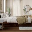 AFI King Walnut Wood Platform Bed Storage with Headboard