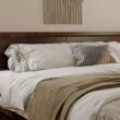AFI King Walnut Wood Platform Bed Storage with Headboard