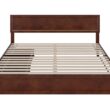 AFI King Walnut Wood Platform Bed Storage with Headboard