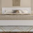 AFI King White Wood Platform Bed Storage with Headboard