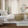AFI King White Wood Platform Bed Storage with Headboard