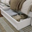 AFI King White Wood Platform Bed Storage with Headboard