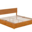 AFI King Light Toffee Wood Platform Bed Storage with Headboard