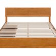 AFI King Light Toffee Wood Platform Bed Storage with Headboard