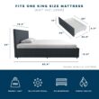 GZMR King Navy Bed Frame Storage with Headboard