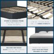 GZMR King Navy Bed Frame Storage with Headboard