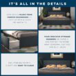 GZMR King Navy Bed Frame Storage with Headboard