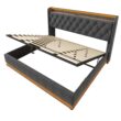 SINOFURN King Gray Tufted Bed Frame Storage with Headboard