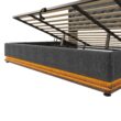 SINOFURN King Gray Tufted Bed Frame Storage with Headboard