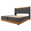 SINOFURN Queen Gray Tufted Bed Frame Storage with Headboard