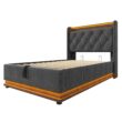 SINOFURN Twin Gray Tufted Bed Frame Storage with Headboard