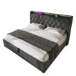 SINOFURN Full Gray Tufted Bed Frame Storage with Headboard