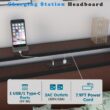 GZMR King Brown Metal Bed Frame Storage with Headboard