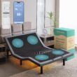 Renanim SF Queen Adjustable Bed Frame with Massage Wireless Remote - USB Ports - UnderBed Light - Zero Gravity Electric Bed
