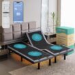Renanim SF Split King Adjustable Bed Frame with Massage Wireless Remote - USB Ports - UnderBed Light - Zero Gravity Electric Bed