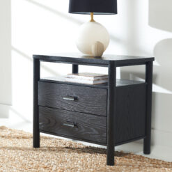 Safavieh Jaylessa Mid-Century Style Wood Nightstand/Black