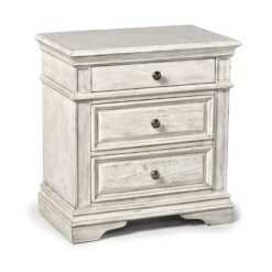 Steve Silver Cathedral White Acacia 3 -Drawer 28-in W x 30-in H Rustic Nightstand