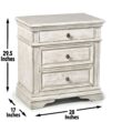 Steve Silver Cathedral White Acacia 3 -Drawer 28-in W x 30-in H Rustic Nightstand