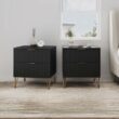 Manhattan Comfort Black 2 -Drawer 20.07-in W x 21.65-in H Modern Nightstand