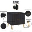 Manhattan Comfort Black 2 -Drawer 20.07-in W x 21.65-in H Modern Nightstand