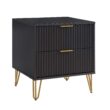 Manhattan Comfort Black 2 -Drawer 20.07-in W x 21.65-in H Modern Nightstand