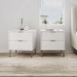 Manhattan Comfort White 2 -Drawer 20.07-in W x 21.65-in H Modern Nightstand