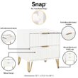 Manhattan Comfort White 2 -Drawer 20.07-in W x 21.65-in H Modern Nightstand