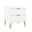 Manhattan Comfort White 2 -Drawer 20.07-in W x 21.65-in H Modern Nightstand