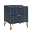Manhattan Comfort Midnight Blue 2 -Drawer 20.07-in W x 21.65-in H Modern Nightstand
