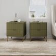 Manhattan Comfort Olive Green 2 -Drawer 20.07-in W x 21.65-in H Modern Nightstand