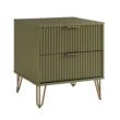 Manhattan Comfort Olive Green 2 -Drawer 20.07-in W x 21.65-in H Modern Nightstand