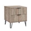 Manhattan Comfort Rustic Grey 2 -Drawer 20.07-in W x 21.65-in H Modern Nightstand