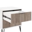Manhattan Comfort White and Rustic Grey 2 -Drawer 40.14-in W x 21.65-in H Modern Nightstand