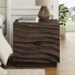 LUXEYARD Solid Wood Nightstands Set of 2 Bedside Table with 2 Drawers No Handles Sofa End Table for Living Room Bedrooms Brown