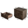 LUXEYARD Solid Wood Nightstands Set of 2 Bedside Table with 2 Drawers No Handles Sofa End Table for Living Room Bedrooms Brown