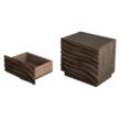 LUXEYARD Solid Wood Nightstands Set of 2 Bedside Table with 2 Drawers No Handles Sofa End Table for Living Room Bedrooms Brown