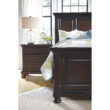 Signature Design by Ashley Porter 2 Drawer Nightstand with Hidden Pull Out Tray in Rustic Brown Finish