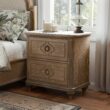 Furniture of America Rustic Oak Oak 2 -Drawer 29-in W x 29.5-in H Rustic Nightstand