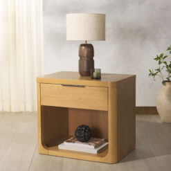 Safavieh Raylie Scandinavian Style 1 Drawer Wood Nightstand/Natural