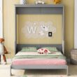 ModernLuxe Queen Size Murphy Bed with a Shelf Gray