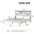 GZMR King White Bed Frame with Headboard