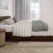 AFI King Walnut Wood Platform Bed Storage with Headboard