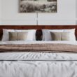 AFI King Walnut Wood Platform Bed Storage with Headboard