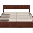 AFI King Walnut Wood Platform Bed Storage with Headboard